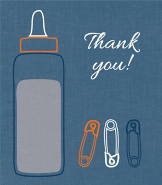 Bottle & Pins Blue Thank You